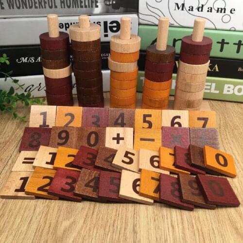 Montessori Early Education Math Teaching Aids Wooden Beads Tools Parent-child Interaction Childrens Learning Toys