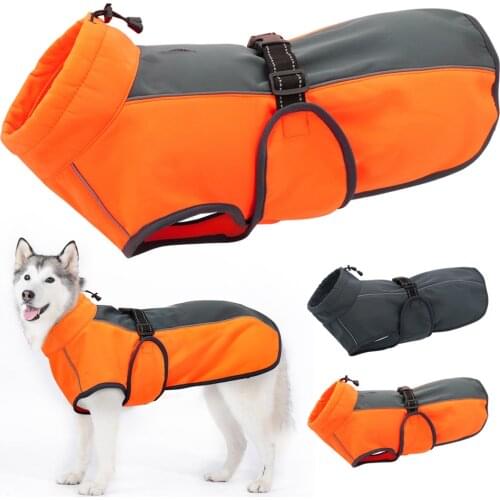 Outdoor Dog Jacket Waterproof Reflective Pet Clothes Coat Dog Clothes Vest Winter Warm Dogs Clothing for Large Dogs Labrador