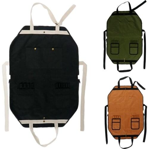 Outdoor Multifunctional Oxford Cloth Apron Adjustable Picnic Apron Hand Carry Firewood Bag Hanging Bag Storage Bag