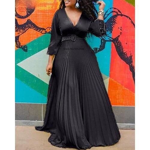 African Long Dresses for Women Dashiki Party Pleated African Clothes Christmas Maxi Dress Plus Size Clothing Vintage Robe Africa