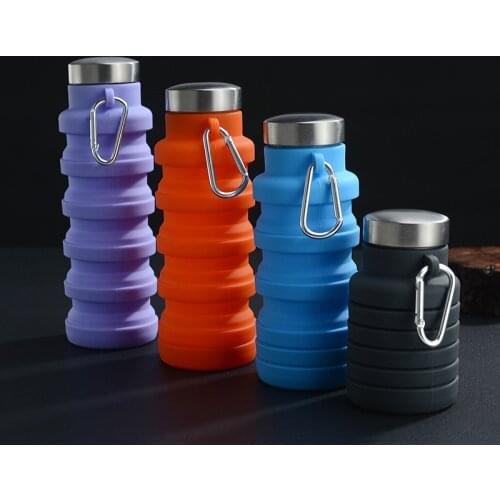 500ML Retractable Silicone Sports Water Bottles Portable Folding Coffee Mug Outdoor Travel Drinking Cup Collapsible Kettle