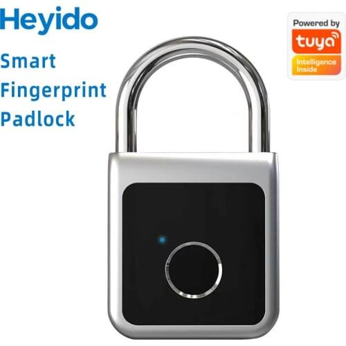 Fingerprint Padlock Tuya APP Bluetooth Waterproof Smart Lock USB Rechargeable Security Keyless Lock for School Locker Gym