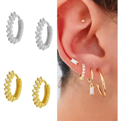 CANNER Bee 925 Sterling SilverHoop Earrings Pendientes Zircon Earrings For Women oorbellen Pierced Earring kolczyki Couple Gift