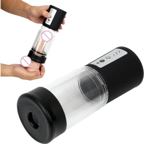 IKOKY Erotic Electric Penis Pump Sex Toys for Men Penis Enlargement Sex Products Telescopic Penis Extend Male Erection Training