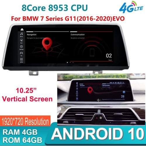 10.25“ Vertical screen Android 10 8 core 4G+64G Car GPS Navigation Multimedia player For BMW 7 Series M7/G11/G12 EVO 2017-2020