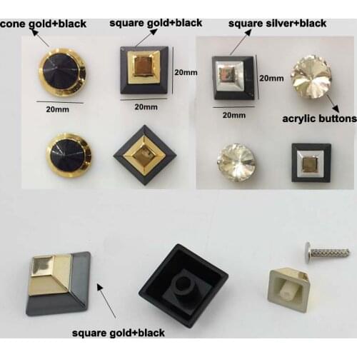 100pcs/lot 20mm DIY shoes accessories plastic mix metal nail round nail bags bracelets screws colorful decorative nail rivets