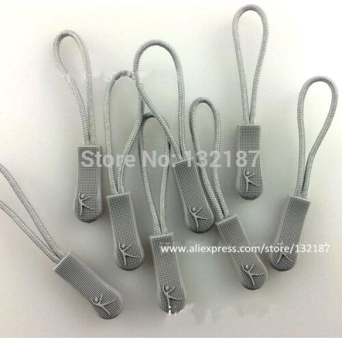 100pcs/lot slip-resistant grey silicon zipper puller plastic puller for apparel luggage bag sportwear free shipping 002