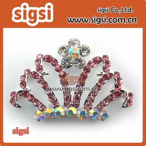 100pcs Bridal Crown with flower princess Rhinestone Crystal brooch Pin