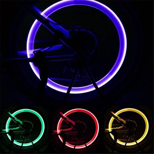 2Pcs Tire LED Light Tire Valve Cap Cycling Lantern Lamp Rainbow Bicycle Valve Lights Wheel Spokes Bike Accessories Wheel Light