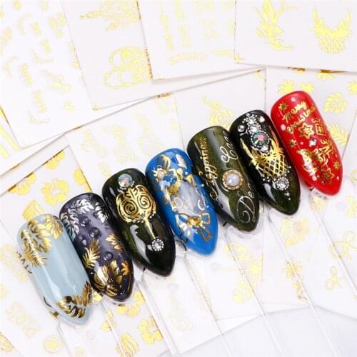 16 Pcs /set 3D Nail Stickers Adhesive Nail Decal Sticker Coconut Tree Leaf Star Butterfly Design Nail art Accessories