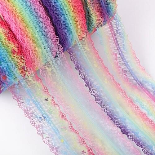 1 yard 3.8cm width cloth Color Lace fabric Garment Accessories DIY Bowknot Gradient Color Decoration Material african swiss voil