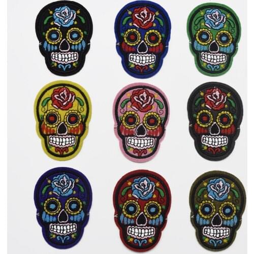 90pcs Skull rose Embroidered Applique Iron On Patch design DIY Sew Iron On Patch Badge