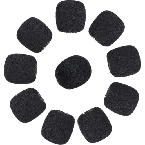 Andoer Mini Lapel Headset Microphone Windscreen Mic Foam Cover, Black 10-Pack