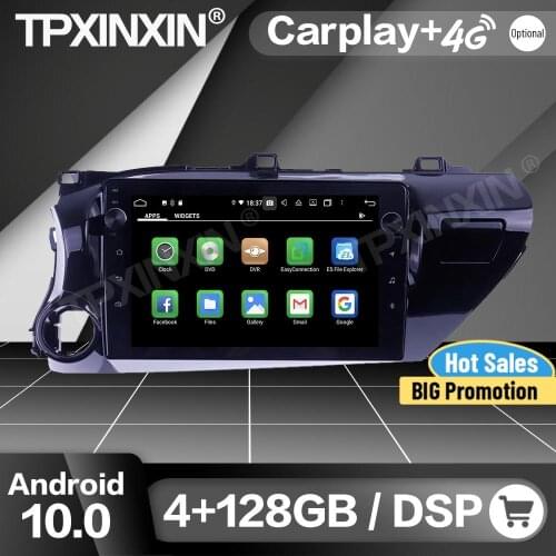 Carplay 128G Car Radio 2 Din Stereo With Control Receiver Bluetooth Android For Toyota Hilux 2016 2017 2018 GPS Player Head Unit