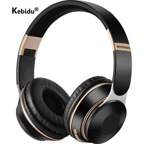 Kebidu Wireless Bass Stereo Headset Bluetooth Earphones Sport Headphones Support TF Card With Microphone For Computer Phone