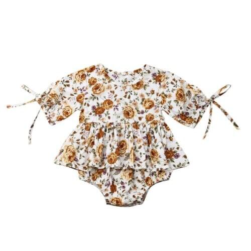 Toddler Baby Girl Bodysuit Summer Newborn Baby Girl Floral Tutu Bodysuits Dress Outfits Clothes 0-24M