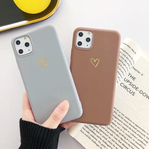 Retro brown Solid color Simple Couple Phone case for iPhone XS 11 Pro MAX X XR Case Silicone cover for iPhone 7 8 6 6s Plus Case