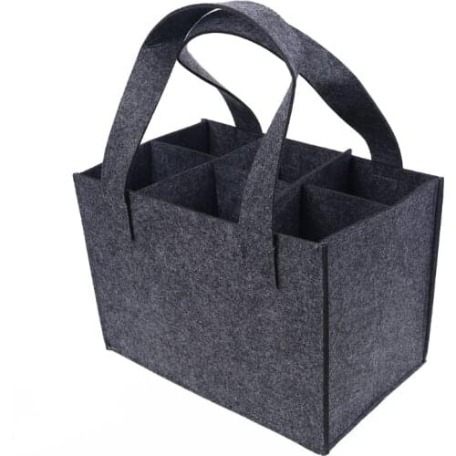 D0LF 6 Bottle Wine Carrier Tote Reusable Grocery Bags for Travel Camping Picnic