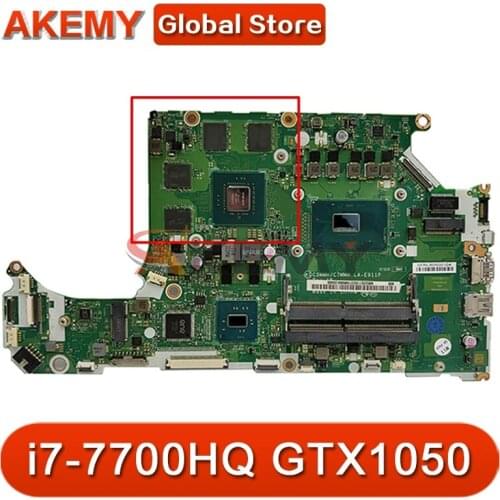 For ACER AN515-51 A715-71G Laptop motherboard C C5MMH / C7MMH LA-E911P PU i7-7700HQ GPU GTX1050 DDR4 Test OK Mainboard