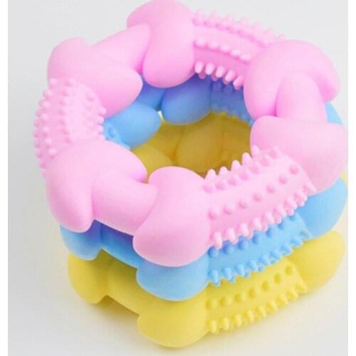 Puppy Teething Toys Dog Chew Toys Set with Cotton Rope for Rubber Interactive Dog Toy Chewing Toy Lovely Fun Pets Plaything