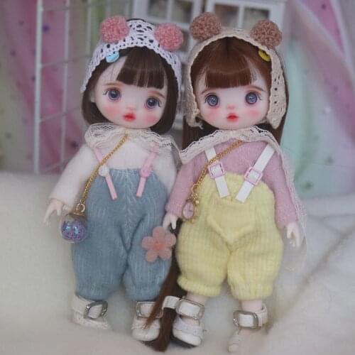 16cm Cute Blyth Doll Joint Body Fashion BJD Dolls Toys with Dress Shoes Wig Make Up Gifts for Girl