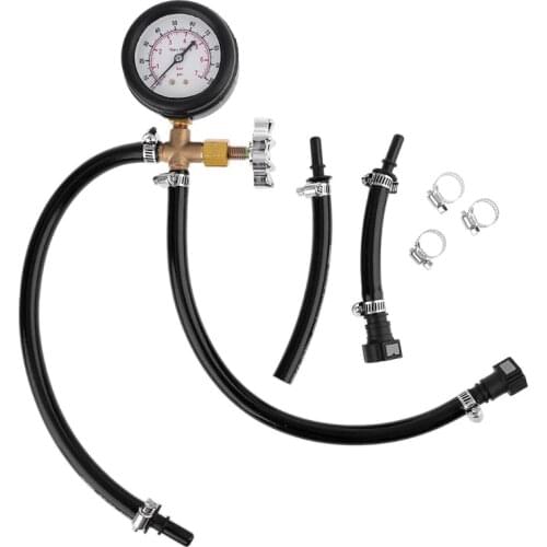 Quick Connected Fuel Injection Pump Pressure Tester Gauge with Valve 0-100PSI 0-7BAR for Vehicle Car Truck