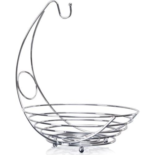 Metal Fruit Basket Banana Rack Fruit Rack Storage Basket Table Kitchen Dining Decoration