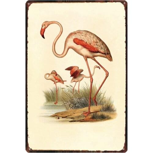 Bird/Flower Tin Sign Plaque Metal Vintage Iron Poster Retro Chic Wall Art Bar Cafe Shop Home Decor For Living Room