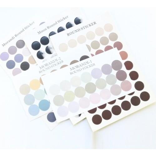 Domikee cute colored Korean decoration round stickers school student diary planner journal color label sticker stationery 3pcs
