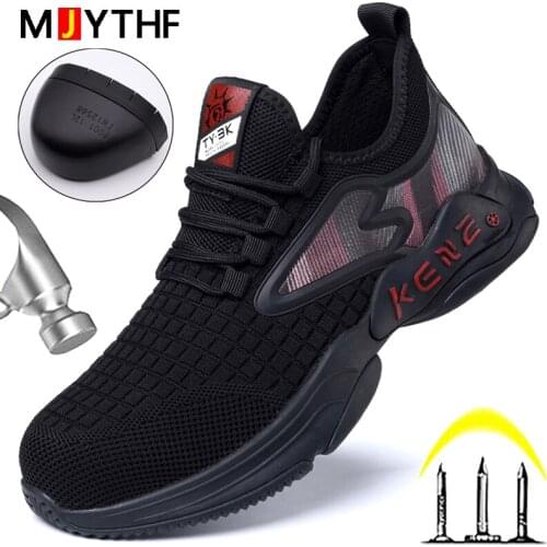 Fashion Work Boots Men Shoes Anti-smash Anti-puncture Safety Shoes Man Protective Shoes Steel Toe Indestructible Footwear Mens