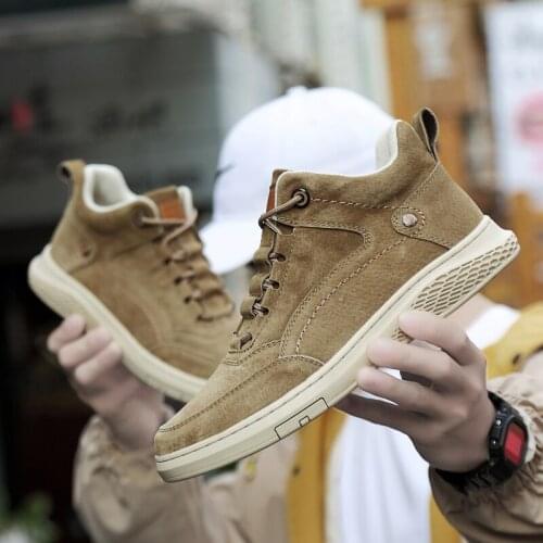 Men Shoes Fashion Genuine Leather Loafers Breathable Autumn Lace Up Comfortable Casual Shoes Outdoor Men Sneakers