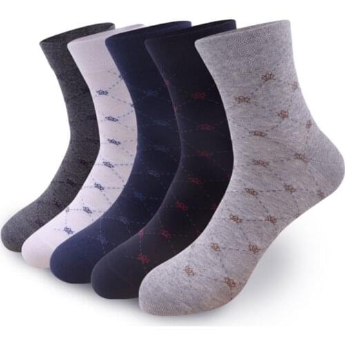 3Pairs Men Short Socks Solid Color Plaid Dotted Line Pattrn Casual Business Cotton Sock Breathable Absorb Sweat Mature Male Meia