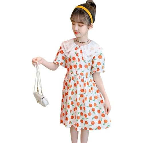Dress Girl Floral Pattern Dress For Girl Patchwork Party Dress Child Summer Costume Girl 6 8 10 12 14
