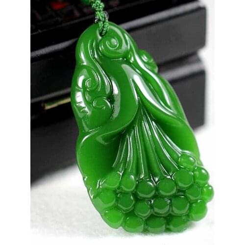 Natural Green Hand-carved Magnolia Flower Jade Pendant Fashion Boutique Jewelry Men and Women Necklace Gift Accessories