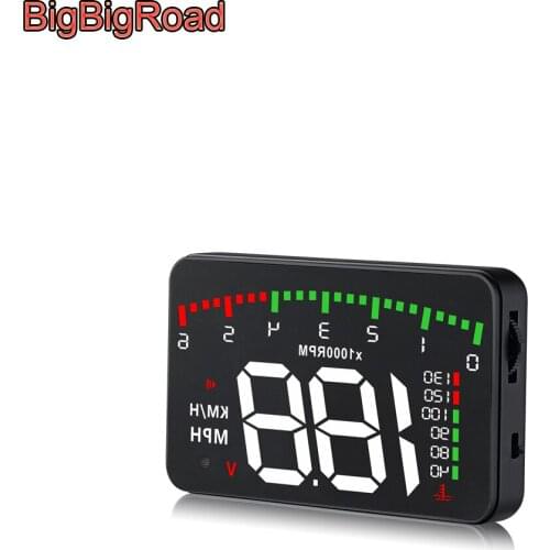 BigBigRoad Car Hud Display Windshield Projector Alarm System For Mitsubishi Pajero Sport Eclipse Cross L200 Mirage Delica