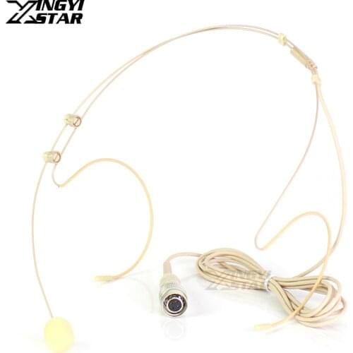 Pro Invisible 4 Pin 4PIN Hirose Connector Headworn Mic Headset Microphone Mike For Audio Technica Wireless Body-Pack Transmitter