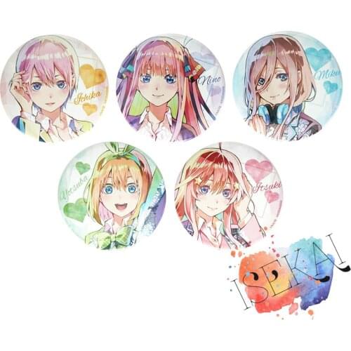 The Quintessential Quintuplets Anime 5-toubun no Hanayome badge Ichika Nino Miku Yotsuba Nakano Itsuki Metal Badge Brooch Pins