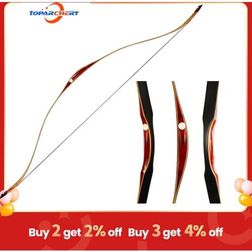 Toparchery Recurve Bow Traditional Hunting Bow Laminated Bow 30~50lbs one-piece Wooden Bow for Outdoor Shooting Training