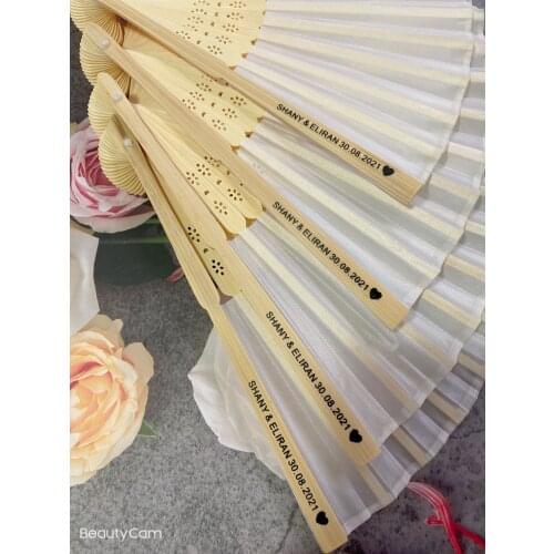 Custom silk fan, custom wedding, guest keepsakes and gifts, cloth, folding wedding fans + custom printing 50pcs