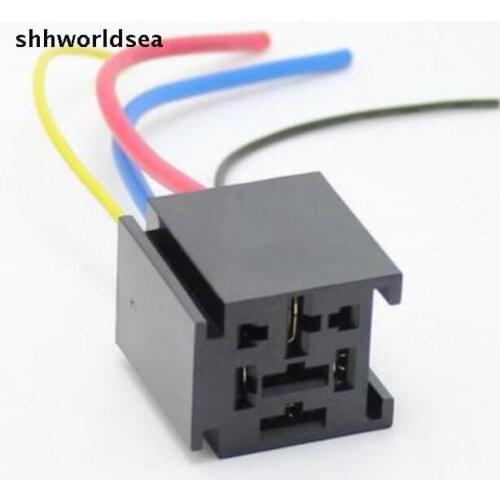 Shhworldsea 5PCS 80A Car Relay Holder general automotive relay socket Auto Relay Connector plug 9.5MM terminals 4PIN