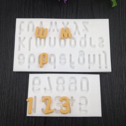 Letter Shape Silicone Mold Digital Letter Fondant Cake Decoration Mould Chocolate Candy Mold Cookie Mould DIY Cake Baking Tool