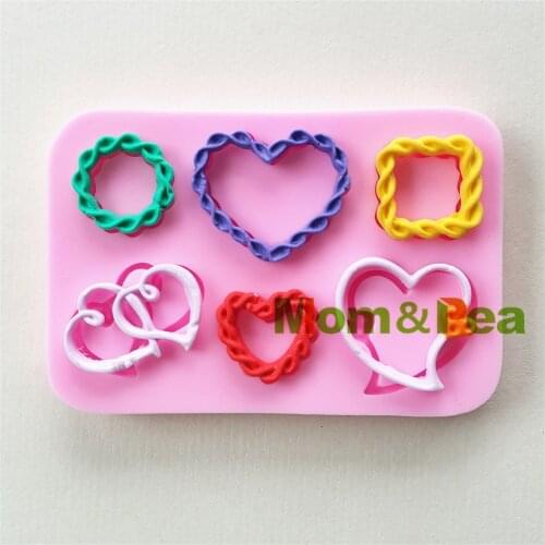 Mom&Pea 1021 Free Shipping Heart Shaped Silicone Mold Cake Decoration Fondant Cake 3D Mold Food Grade
