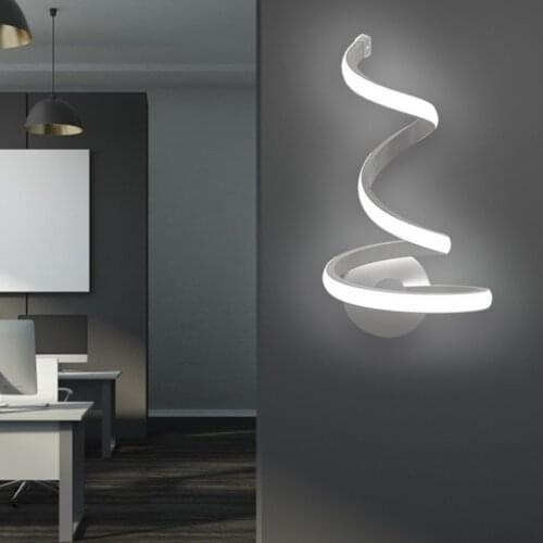 Modern spiral LED wall lamp Acrylic metal wall lamp Warm Nordic style bedroom living room lighting/warm light
