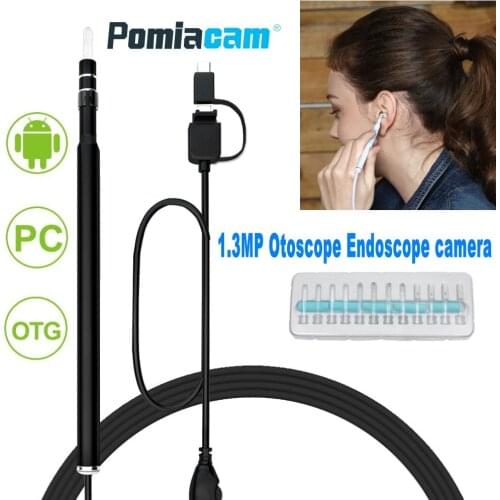 3-in-1 Ear Cleaning USB Endoscope 5.5mm 1.3MP Visual Ear Spoon Earpick Borescope Otoscope Camera Tool Health Care I98