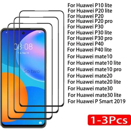 Full Cover Tempered Glass For Huawei P30 P20 P40 lite Pro P Smart 2019 Screen Protector Glass For Huawei Mate 10 20 30 lite pro