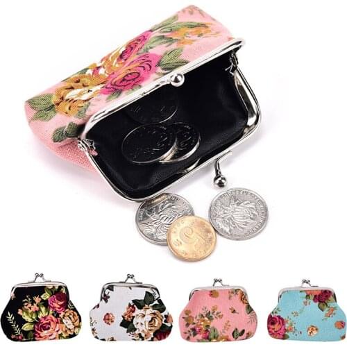 High quality Coin Purse Flower Printing Ladies Coin Purse Pocket Coin Pouch Key