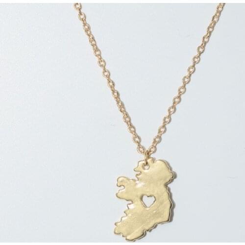 Hot style Ireland national heart hollow map necklace female pendant necklace