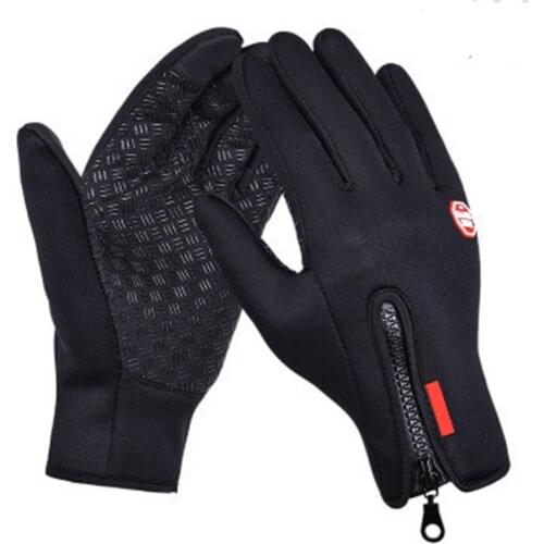 Touchscreen Wind Protection Gloves Outdoor Sports Gloves Warm Hiking Gloves Zip-up Ski Gloves Winter Waterproof Gloves