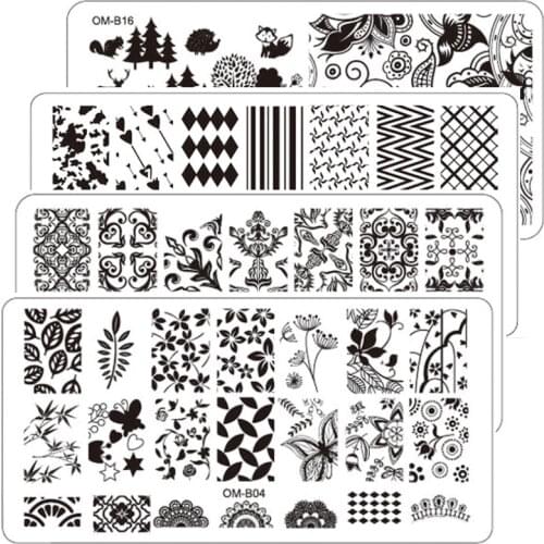 1pcs New 6X12cm Nail Stamping Template Charm Designs Konad Nail Art Polish Plate DIY Nail Stamp Tools