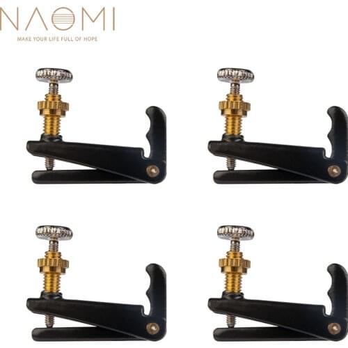 NAOMI 4pcs/1set Violin Fine Tuners For 4/4-3/4 Violin Metal String Adjuster Nickel Plated Anti Rust